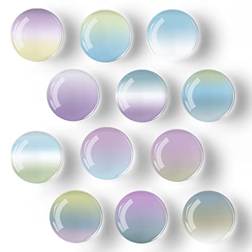 Bamsod 12 Stück starke Glas-Kühlschrankmagnete, Muster-Serie, Magnete, Whiteboard-Magnete, Glas-Kühlschrankmagnete für Büroschränke, runde Kühlschrank-Aufkleber, Heim-Küchen-Dekor (lila) von Bamsod