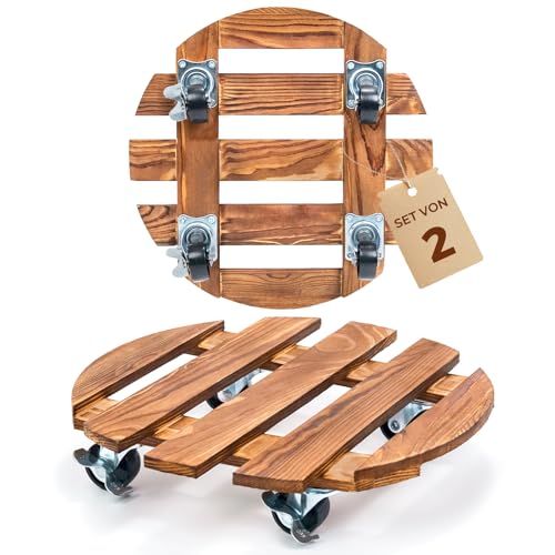Bamworld Pflanzenroller Holz Rund 2er Set – stabiler Pflanzenroller Outdoor wetterfest mit Bremse, Blumentopf Untersetzer mit Rollen Ø 30.5 cm, Pflanzenuntersetzer mit Rollen für Innen & Außen Bamworld Pflanzenroller Holz Rund 2er Set – stabiler Pflanzenroller Outdoor wetterfest mit Bremse, Blumentopf Untersetzer mit Rollen Ø 30.5 cm, Pflanzenuntersetzer mit Rollen für Innen & Außen von Bamworld