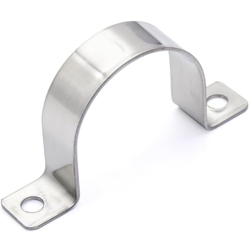 10 Stk Rohrschellen 50mm Befestigungsschelle Rohrklemme Schwerer U-Rohrschellen 50mm U-Rohrschellen Zweiloch Rohrschelle Befestigungsschelle Edelstahl für Pipeline Elektroleitung Leerrohre 50 mm von Bamyli