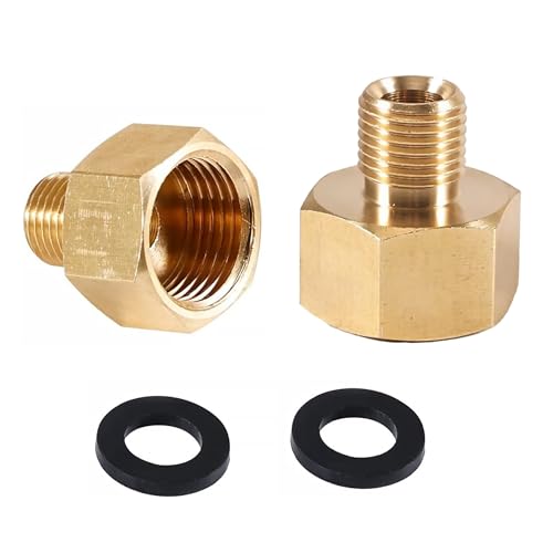 2 Stück Gasflaschen Adapter 1/2 Zoll IG x 1/4 Zoll AG, Gas Adapter, 1/2" Rechts auf 1/4" Rechts, Gasschlauch Adapter Verbinder für Gaskocher, Campingkocher, Hockerkocher, Gasherd,LPG mit Dichtung von Bamyli