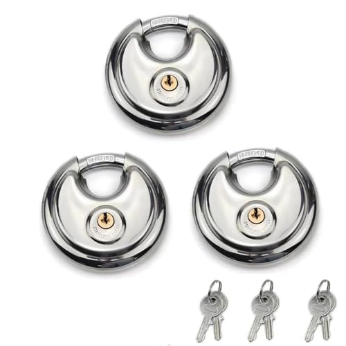 3 Stück 70mm Vorhängeschloss, Vorhängeschloss Padlock Vorhangschloss Vorhängeschloss Klein Vorhängeschloss Sicherheitsschloss Vorhängeschlösser Gleichschließend Set mit 3 Schlüssel von Bamyli
