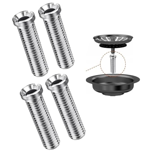 4 Stück Hohlschraube Spüle M12, 45mm Edelstahl Abflusssiebschraube, Hohlschraube Edelstahl Abflusssieb Waschbecken Ø 12mm für Siebkörbchen Spüle, Abflusssieb Küchenspüle von Bamyli