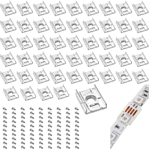 Bamyli 100 Stück LED Strip Halterung, 10mm LED Befestigungsclips LED Strip Befestigung LED Halterung LED Streifen Halterung für IP65 Wasserdicht oder Nicht Wasserdicht 5050 LED Strips mit Schrauben Bamyli 100 Stück LED Strip Halterung, 10mm LED Befestigungsclips LED Strip Befestigung LED Halterung LED Streifen Halterung für IP65 Wasserdicht oder Nicht Wasserdicht 5050 LED Strips mit Schrauben von Bamyli