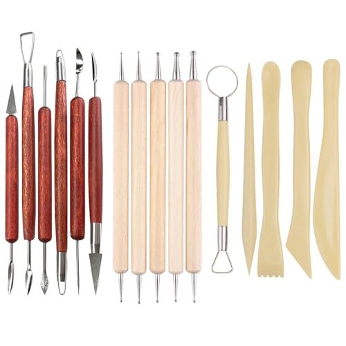 Bamyli 16 Stück Töpferwerkzeug Modelierwerkzeug Set Clay Töpferwerkzeug Doppelseitige Töpfern Zubehör für Ton für Clay DIY Kunsthandwerk Modellierung Shaping Bamyli 16 Stück Töpferwerkzeug Modelierwerkzeug Set Clay Töpferwerkzeug Doppelseitige Töpfern Zubehör für Ton für Clay DIY Kunsthandwerk Modellierung Shaping von Bamyli