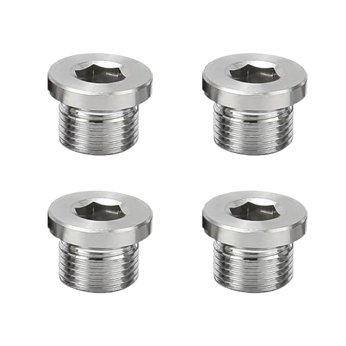 Bamyli 4 Stück Blindstopfen 1/4 Zoll, 1/4 Zoll Verschlussstopfen Mit Dichtung, Selbstdichtend Gewindestopfen Für Wasserleitung & Heizkörper, Baustopfen 1/4 Zoll Aus Kohlenstoffstahl von Bamyli