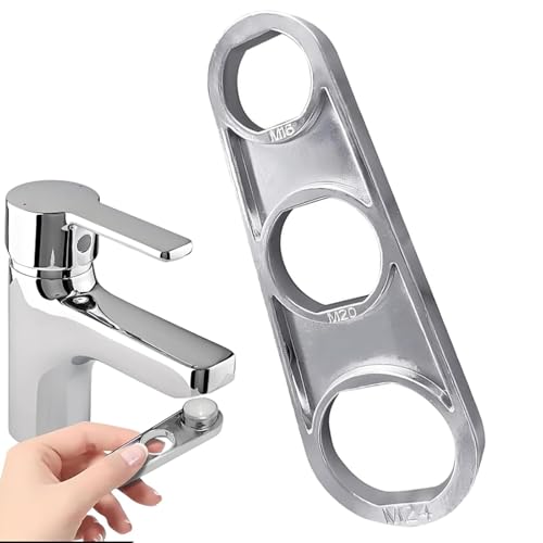 Bamyli Wasserhahn Sieb Schlüssel, Mischdüsenschlüssel, für Perlator Schlüssel für M16 /M18 / M20 /M22 / M24 / M28 Strahlregler für Wasserhähne, Wasserhahn Sieb Sechs-in-eins-Entfernungswerkzeug von Bamyli