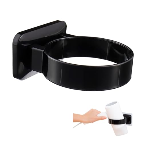 Fönhalter Ohne Bohren Selbstklebender Föhn Halterung Fönhalter Wand Ohne Bohren Föhn Halterung Ohne Bohren Fönhalterung Föhnhalterung Bad Bad Zubehör Fön Halterung (Schwarz) von Bamyli