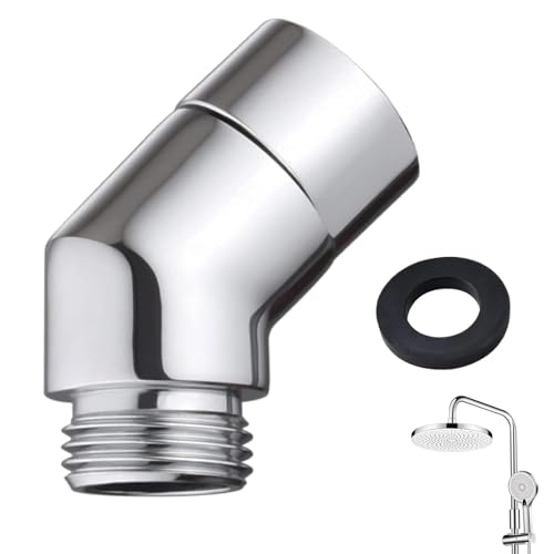 Handbrause Adapter 135 Grad Duschschlauch Adapter 1/2 Zoll Brausearm-Winkelverbinder Gelenkstück Duschkopf, Winkelstück für Handbrause, Swivel Shower Head Adapter, mit Gummidichtung (135 Grad) von Bamyli