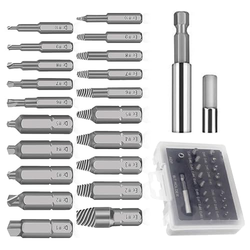 22 Stück Schraubenausdreher Set, Linksausdreher Set, Schraubenlöser für Beschädigte Schraube aus Schnellarbeitsstahl Schraubenentferner Set für beschädigte Schrauben 2-12mm 22 Stück Schraubenausdreher Set, Linksausdreher Set, Schraubenlöser für Beschädigte Schraube aus Schnellarbeitsstahl Schraubenentferner Set für beschädigte Schrauben 2-12mm von Bamyli