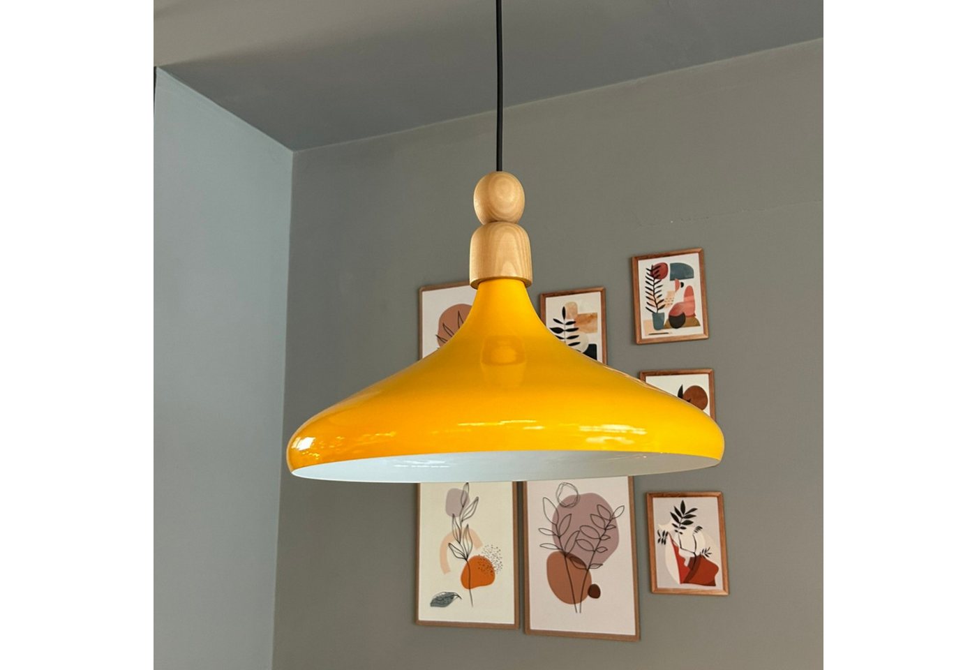 Bamyum LED Pendelleuchte Metall Ø35 cm, E27, Vintage Pendelleuchte, ohne Leuchtmittel von Bamyum