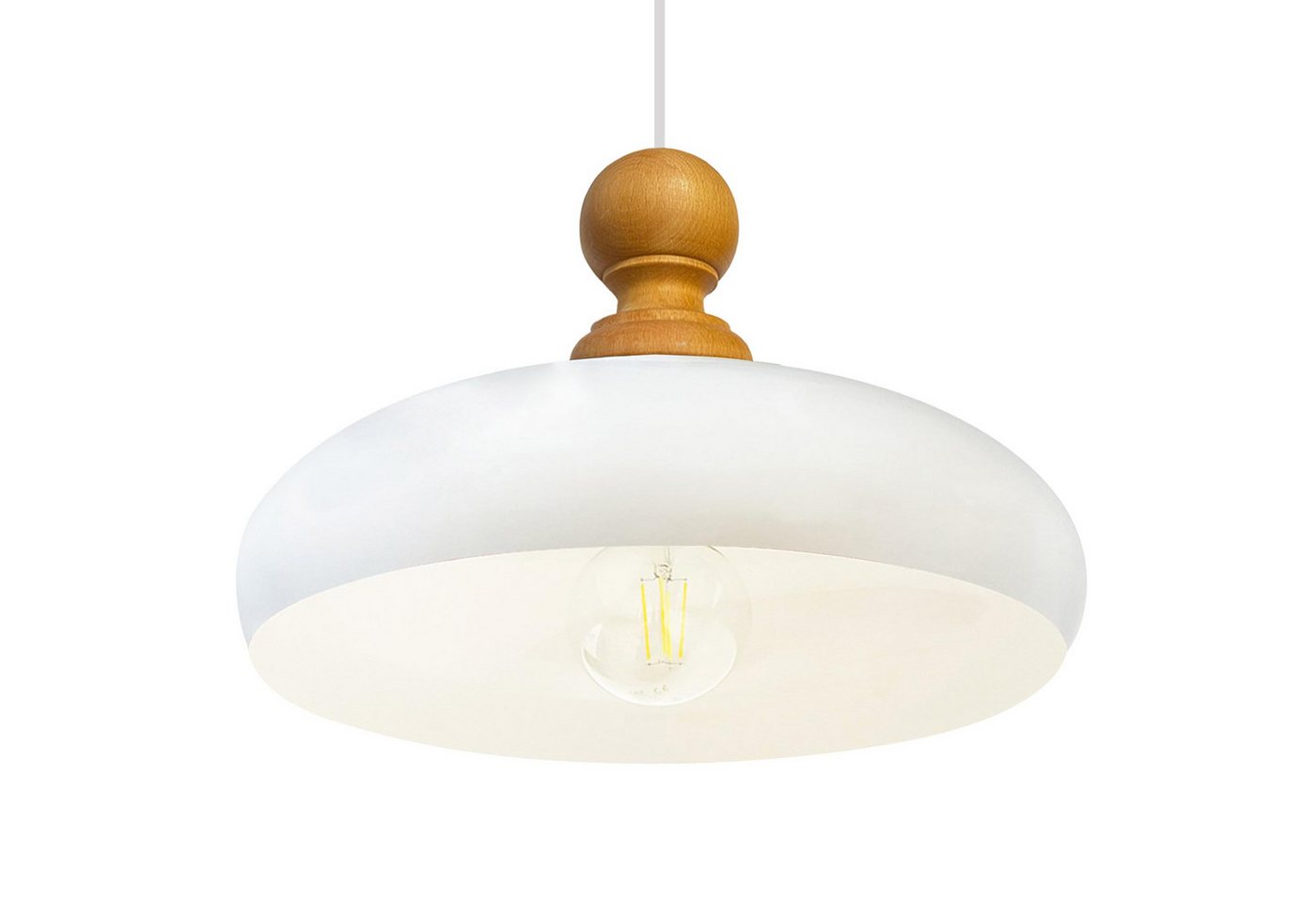 Bamyum Pendelleuchte Androa Deckenlampe Ø40 cm Lampe 1-flammig Deckenleuchte Holz, ohne Leuchtmittel von Bamyum