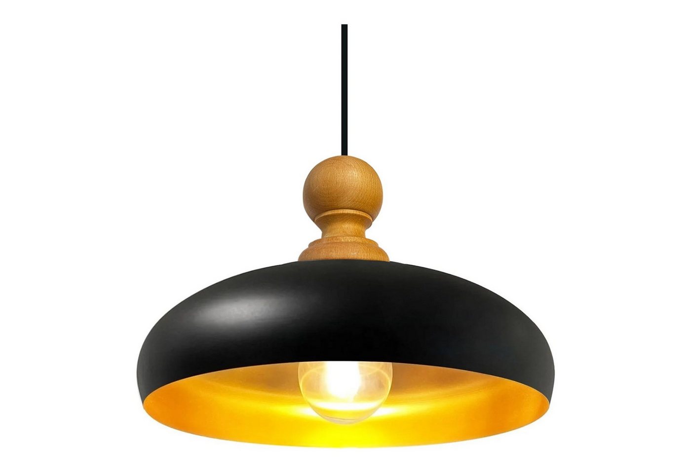 Bamyum Pendelleuchte Androa Deckenlampe Ø40 cm Lampe 1-flammig Deckenleuchte Holz, ohne Leuchtmittel von Bamyum