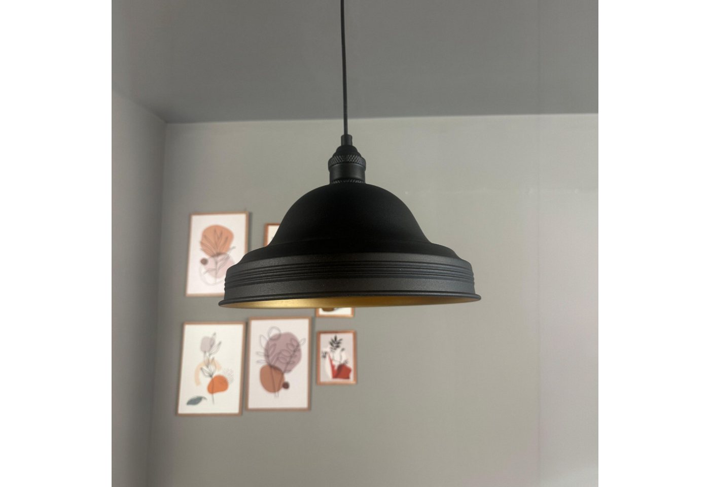 Bamyum Pendelleuchte Asletl Hängelampe Industrial aus Metall Ø40 cm, Pendelleuchte Esstisch, Schwarz Tulpe, ohne Leuchtmittel Bamyum Pendelleuchte Asletl Hängelampe Industrial aus Metall Ø40 cm, Pendelleuchte Esstisch, Schwarz Tulpe, ohne Leuchtmittel von Bamyum