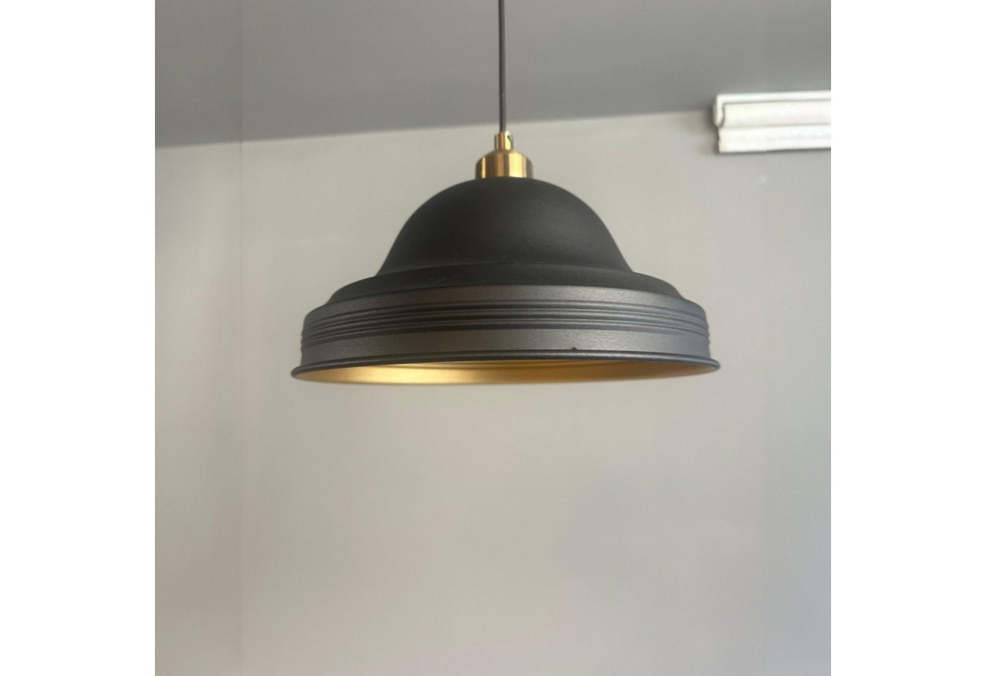 Bamyum Pendelleuchte Asletl Hängelampe Industrial aus Metall Ø40 cm, Pendelleuchte Esstisch, Vintage Halbe Tulpe, ohne Leuchtmittel Bamyum Pendelleuchte Asletl Hängelampe Industrial aus Metall Ø40 cm, Pendelleuchte Esstisch, Vintage Halbe Tulpe, ohne Leuchtmittel von Bamyum