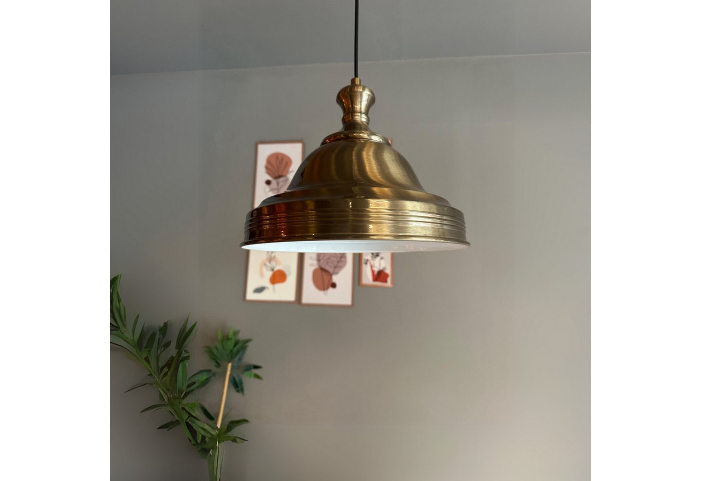 Bamyum Pendelleuchte Asletl Hängelampe Industrial aus Metall Ø40 cm, Pendelleuchte Esstisch, Vintage Knob, ohne Leuchtmittel von Bamyum