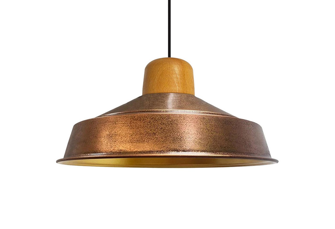 Bamyum Pendelleuchte Bamyum Asletl Deckenpendelleuchte aus Holz 41cm Metall Vintage Lampe, ohne Leuchtmittel von Bamyum