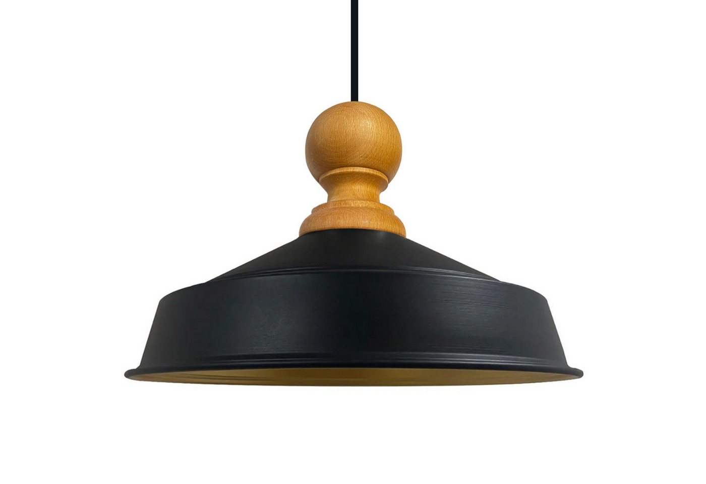 Bamyum Pendelleuchte Bamyum Asletl Industrielle aus Holz, 41cm, Metall E27 Lampe, ohne Leuchtmittel von Bamyum