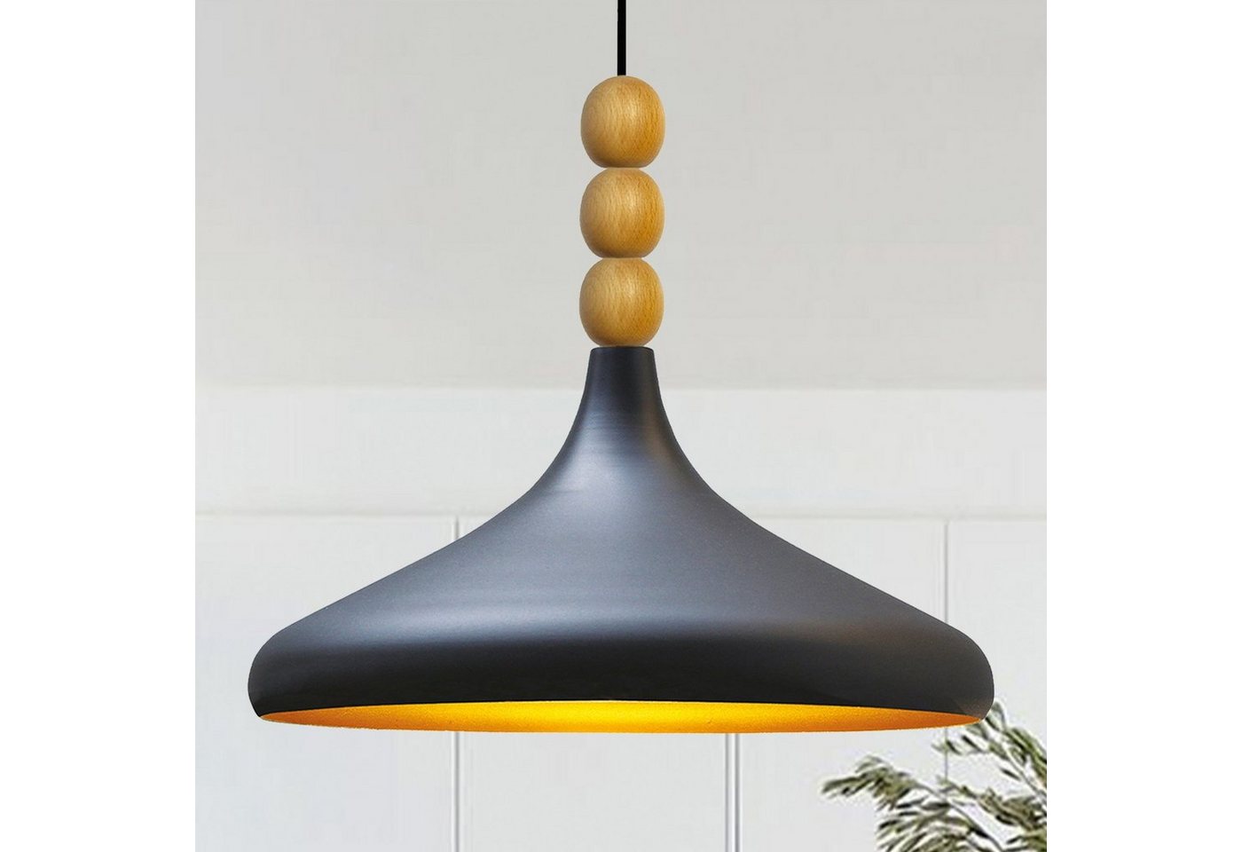 Bamyum Pendelleuchte Bamyum Champion Pendelleuchte aus Holz, 35 cm Metall E27 Moderne Lampe, ohne Leuchtmittel von Bamyum