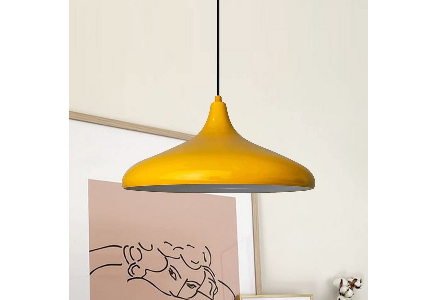 Bamyum Pendelleuchte Bamyum Pendelleuchte Durchmesser 35 cm E27 Metall Moderne Lampe, ohne Leuchtmittel von Bamyum