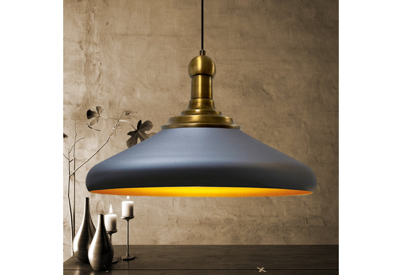 Bamyum Pendelleuchte Bamyum Pendelleuchte Durchmesser 35 cm E27 Metall Moderne Lampe von Bamyum