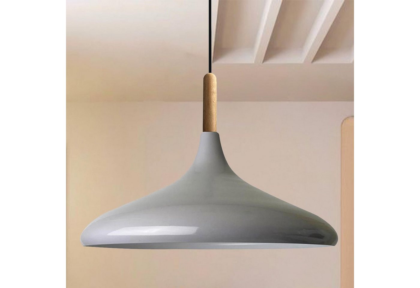 Bamyum Pendelleuchte Bamyum Pendelleuchte I Champion I Ø35 cm Holz-Metall E27 Moderne Lampe, ohne Leuchtmittel von Bamyum