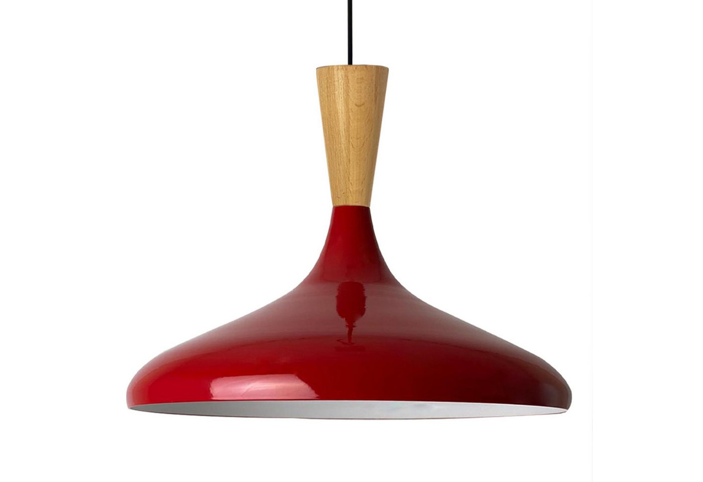 Bamyum Pendelleuchte Champion Hängelampe aus Holz, 35 cm Metall E27 Esstisch Lampe, ohne Leuchtmittel von Bamyum