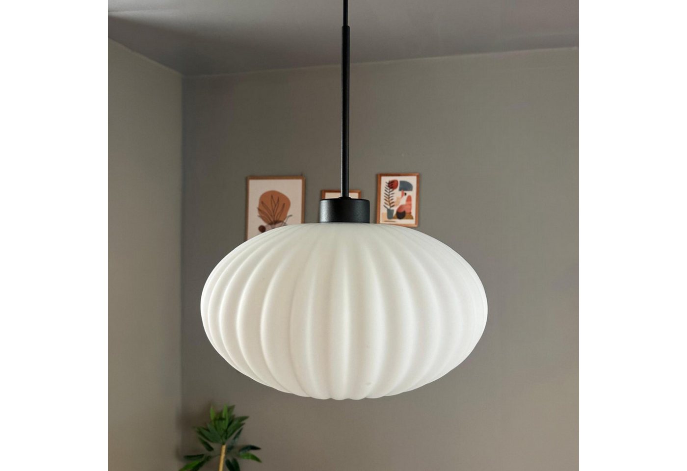 Bamyum Pendelleuchte Pendelleuchte Elegant Dünn Glas, Modern Hängelampe, ohne Leuchtmittel von Bamyum