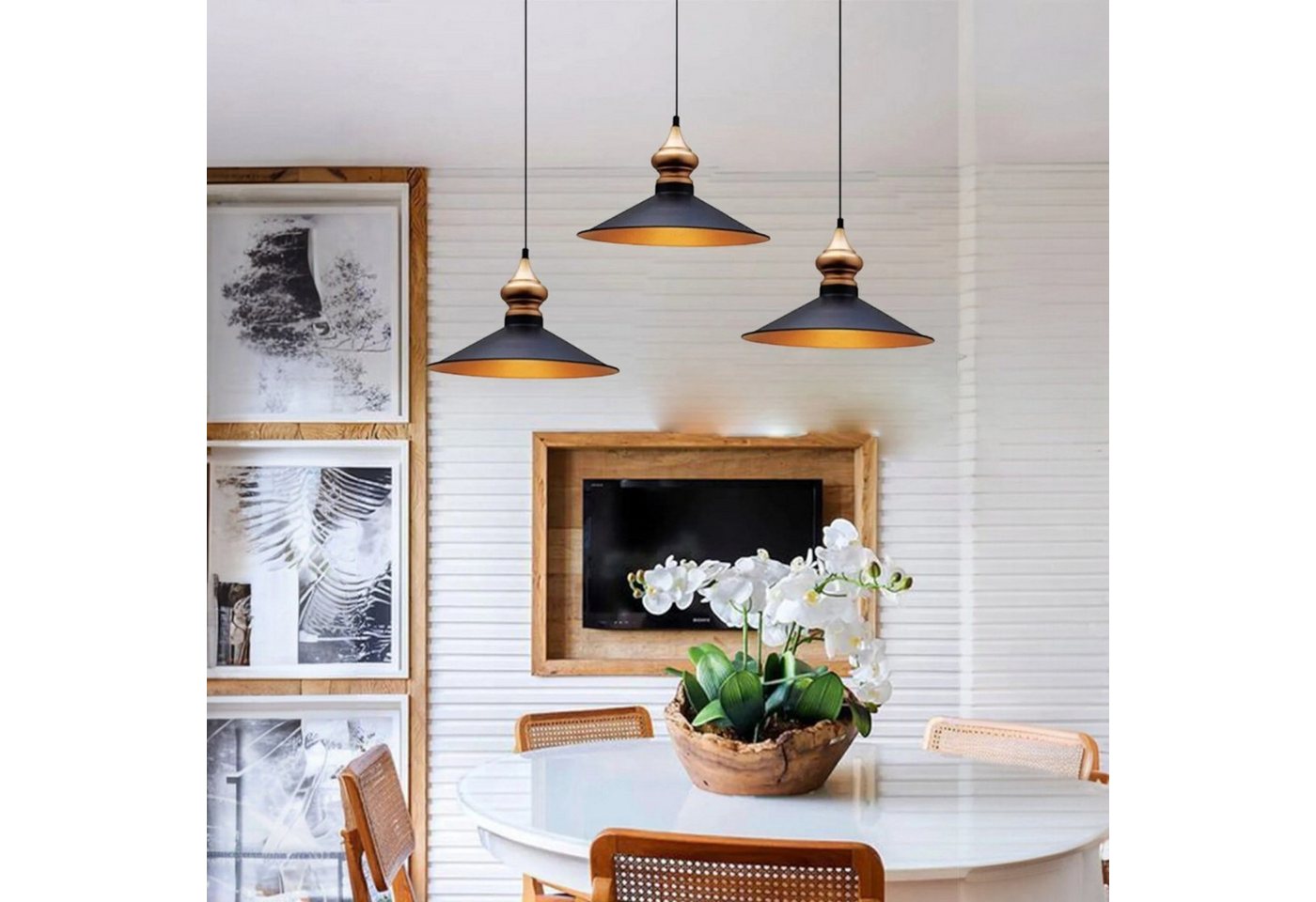 Bamyum Pendelleuchte Pendelleuchte Mehrere Kronleuchter Metall Ø35cm, Modern Hängelampe, ohne Leuchtmittel Bamyum Pendelleuchte Pendelleuchte Mehrere Kronleuchter Metall Ø35cm, Modern Hängelampe, ohne Leuchtmittel von Bamyum