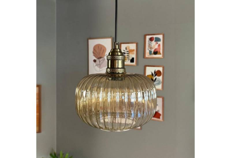 Bamyum Pendelleuchte Pendelleuchte Mola Glas Ø20cm, Retro Hängelampe, ohne Leuchtmittel von Bamyum