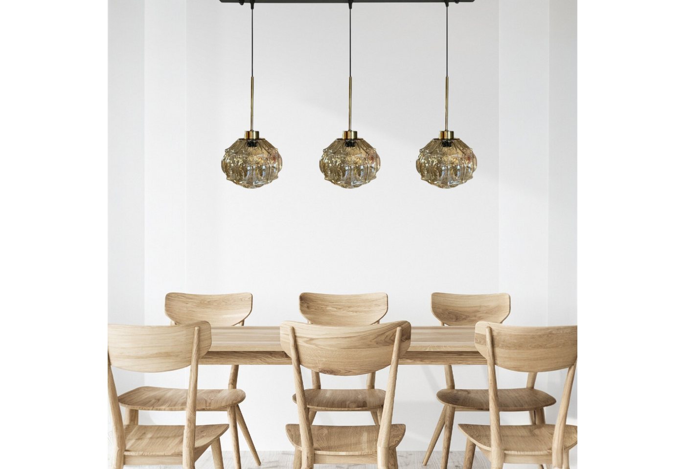 Bamyum Pendelleuchte Pendelleuchte Şila Dreifacher Kronleuchter Glas, Retro Hängelampe, ohne Leuchtmittel Bamyum Pendelleuchte Pendelleuchte Şila Dreifacher Kronleuchter Glas, Retro Hängelampe, ohne Leuchtmittel von Bamyum