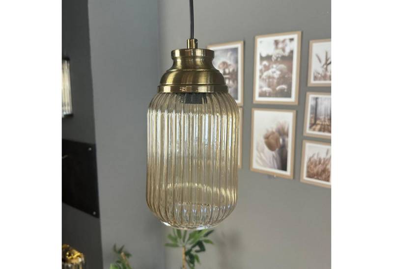 Bamyum Pendelleuchte Pendelleuchte Wingmn Glas Ø14 cm, Retro Hängelampe, ohne Leuchtmittel von Bamyum