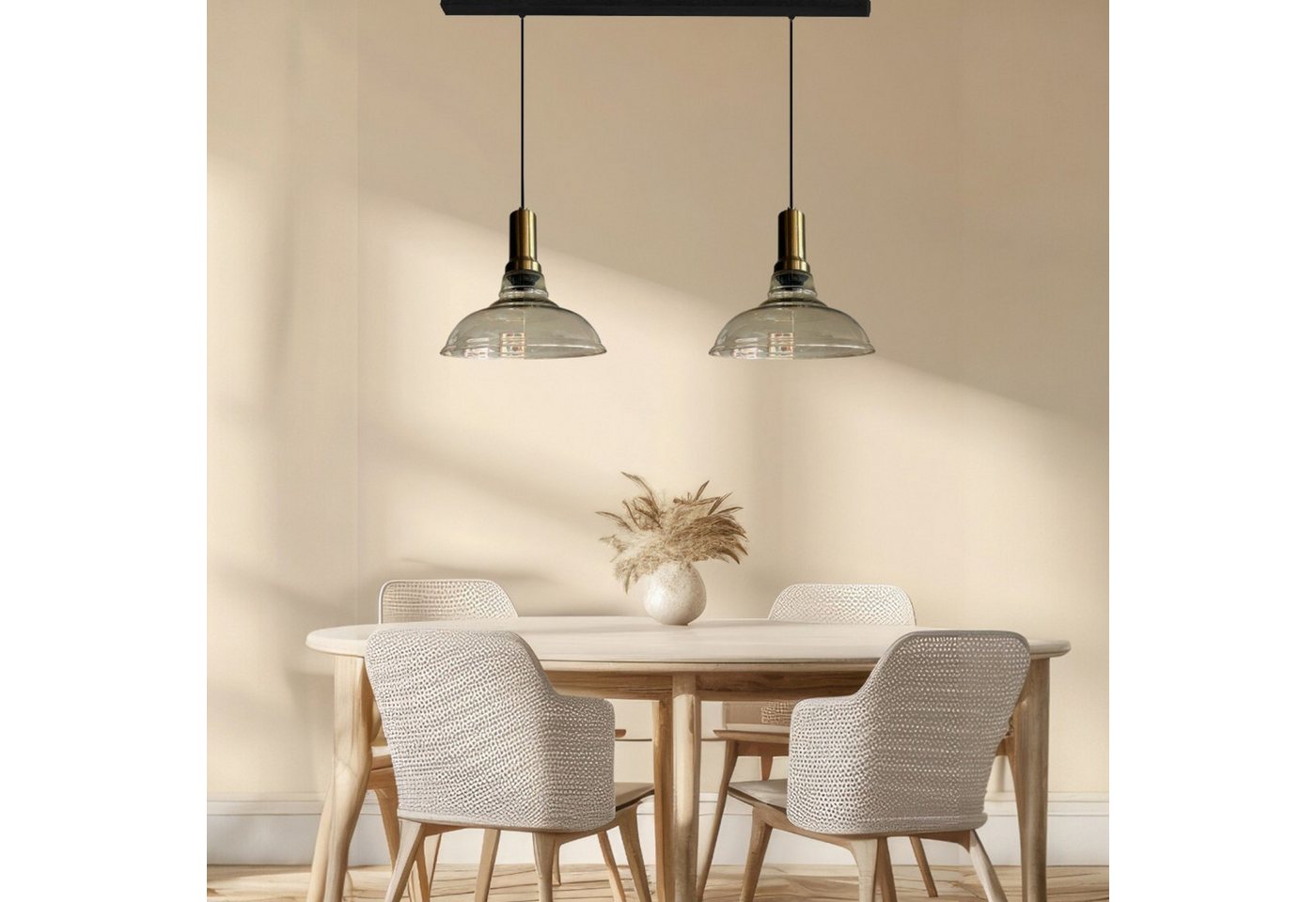 Bamyum Pendelleuchte Vishi Einzelner Glas-Kronleuchter Trio Retro Pendelleuchte, ohne Leuchtmittel Bamyum Pendelleuchte Vishi Einzelner Glas-Kronleuchter Trio Retro Pendelleuchte, ohne Leuchtmittel von Bamyum