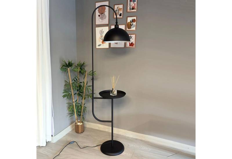 Bamyum Stehlampe Moderne Stehlampe aus Metall mit E27, verstellbarer Lampenschirm, ohne Leuchtmittel, E27, verstellbarer Lampenschirm, Stehluchte mit Ablage von Bamyum