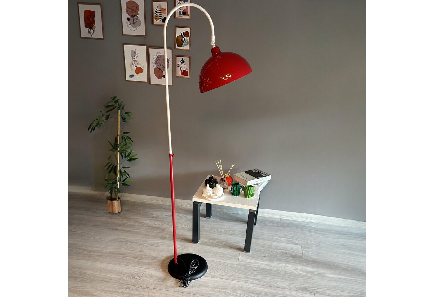 Bamyum Stehlampe Moderne Stehlampe aus Metall mit E27, verstellbarer Lampenschirm, ohne Leuchtmittel, E27, verstellbarer Lampenschirm, Stehluchte mit Ablage von Bamyum