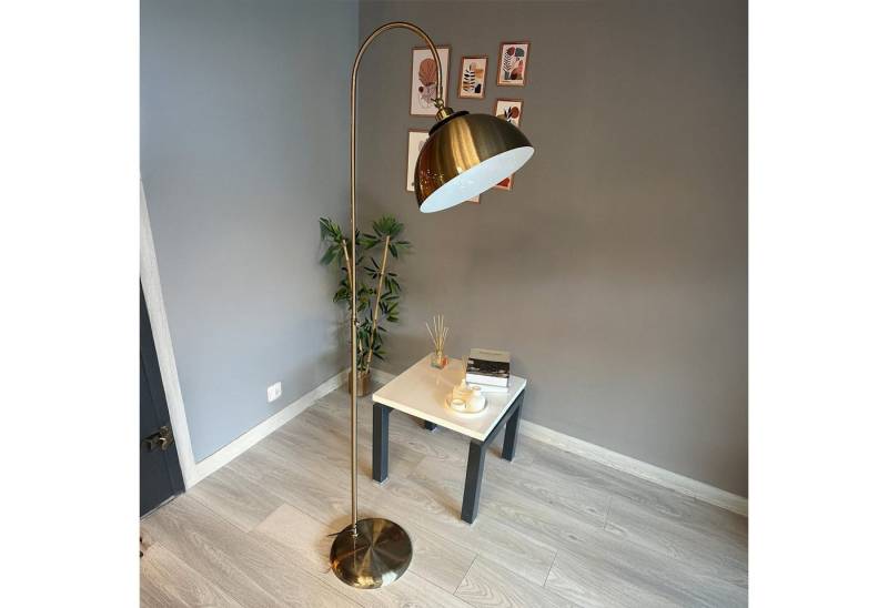 Bamyum Stehlampe Stehlampe Bewegender Ufo Kopf Moderne Dekorative Metall Stehlampe, ohne Leuchtmittel, E27, verstellbarer Lampenschirm, Stehluchte mit Ablage von Bamyum