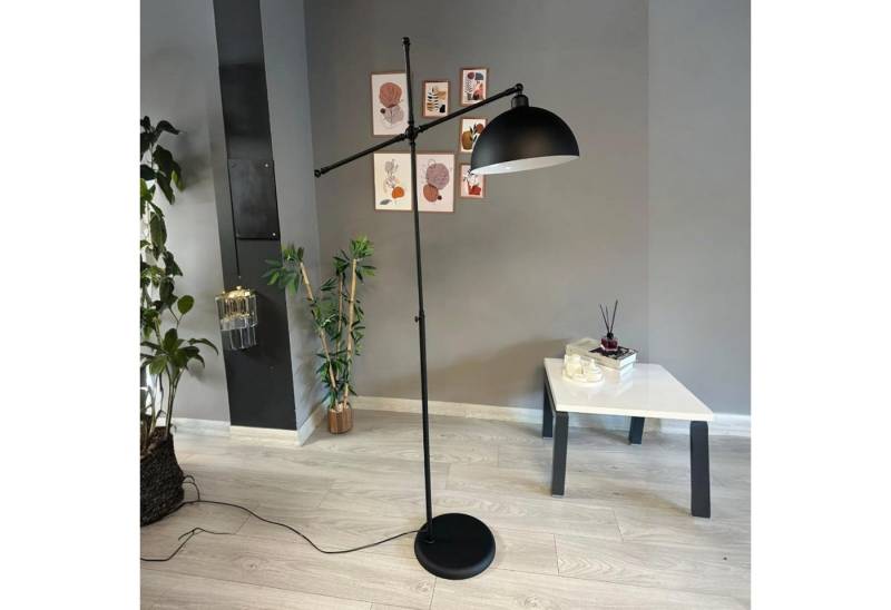 Bamyum Stehlampe Stehlampe aus Metall mit E27, verstellbarer Lampenschirm, ohne Leuchtmittel, E27, verstellbarer Lampenschirm, Stehluchte mit Ablage von Bamyum