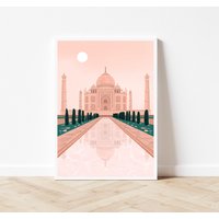 Taj Mahal Kunstdruck Boho Indien Reise Poster Taj Mahal Kunstdruck Boho Indien Reise Poster von BananaRoseArt