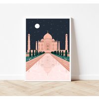 Taj Mahal Nacht Kunstdruck Boho Indien Home Decor von BananaRoseArt