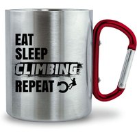 Climbing - Edelstahl Karabiner Tasse Edelstahltasse Mit Karabinergriff von Bananadesignz