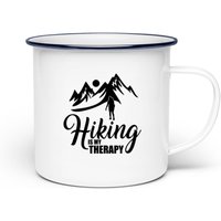 Hiking Is My Therapy - Emaille Tasse Hiking Is My Therapy - Emaille Tasse von Bananadesignz
