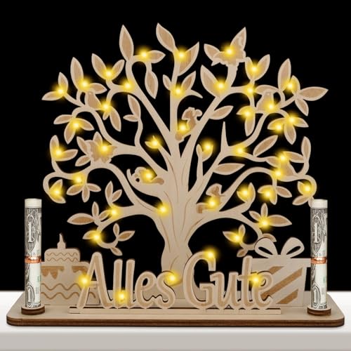 Décoration d'Arbre de Vie, Emballage Cadeau en Argent Led, Arbre à Argent en Boisde Mariage, Personnalisable, Arbre à Argent, Cadeau d'Anniversaire, Pour Hommes, Femmes, Jeunes Mariés von Banaone