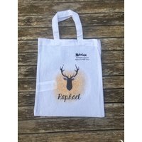 Tasche Von Weihnachten Benutzerdefinierte Im Namen Ihres Kindes Aus Weißer Baumwolle von Banasah