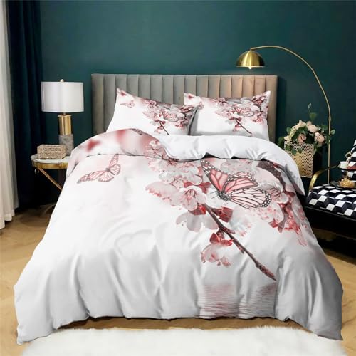 BanbE Bettwäsche Sakura-Schmetterling 180x200 cm Bettbezug Set Weich Atmungsaktiv Mikrofaser Bettbezüge, für Erwachsene Kinder mit 2 Kissenbezug 80x80 cm BanbE Bettwäsche Sakura-Schmetterling 180x200 cm Bettbezug Set Weich Atmungsaktiv Mikrofaser Bettbezüge, für Erwachsene Kinder mit 2 Kissenbezug 80x80 cm von BanbE