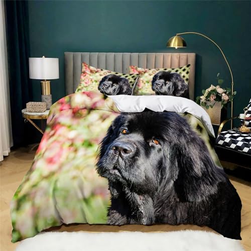 BanbE Bettwäsche-Sets Tierischer Tibetischer Mastiff 135x200 cm 3teilig Bettbezug Mikrofaser Bettwäsche mit Reißverschluss und 2 Kissenbezüge 80x80 cm für Jugendliche Kinder von BanbE