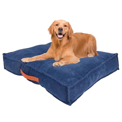Banbury & Co Hundebett-Matratze, waschbar, stilvoll, Waffelstoff, rutschfest, mit Ledergriff, Blau, Größe S, 65 x 51 x 12 cm Banbury & Co Hundebett-Matratze, waschbar, stilvoll, Waffelstoff, rutschfest, mit Ledergriff, Blau, Größe S, 65 x 51 x 12 cm von Banbury & Co