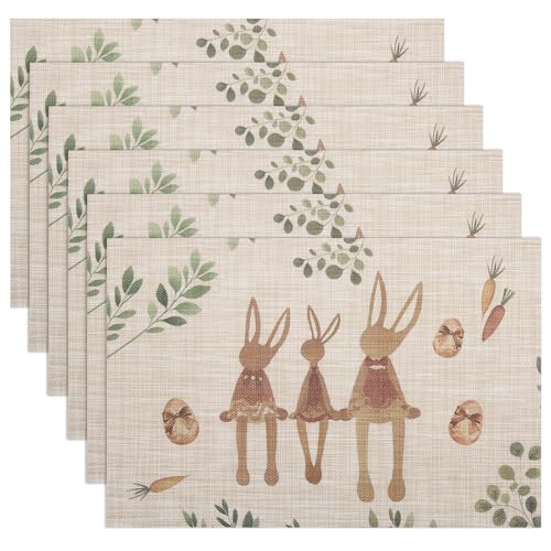 Banchif Abwaschbar Doppelseitig Tischsets 6er Set, Osterei Cartoon Hase Tischdeko Ostern Frühling Bankett Platzsets Urlaub Dekorative Tischsets Saisonal Platzsets Beige Banchif Abwaschbar Doppelseitig Tischsets 6er Set, Osterei Cartoon Hase Tischdeko Ostern Frühling Bankett Platzsets Urlaub Dekorative Tischsets Saisonal Platzsets Beige von Banchif