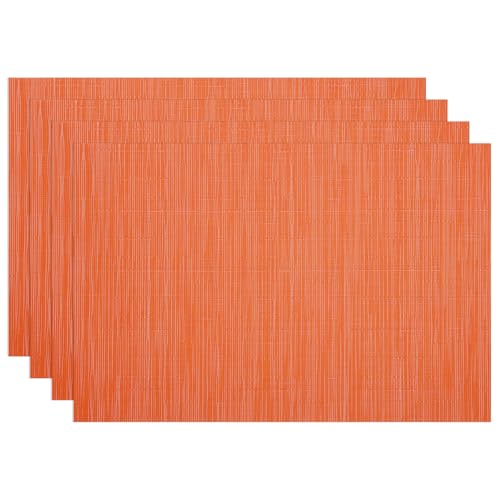 Banchif Herbst Platzsets 4er Set Erntedankfest Tischsets Abwaschbar Kürbisse Platzdeckchen Herbst Bankett Tischsets Abwaschbar rutschfest PVC Platzsets (45 x 30 cm) von Banchif