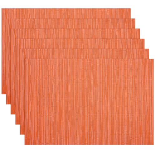 Banchif Herbst Platzsets 6er Set Erntedankfest Tischsets Abwaschbar Kürbisse Platzdeckchen Herbst Bankett Tischsets Abwaschbar rutschfest PVC Platzsets (45 x 30 cm) von Banchif