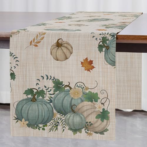 Banchif Herbst Tischläufer Erntedankfest Abwaschbar Kürbisse Tischläufer Herbst Dekoration Abwaschbar rutschfest Erntedankfest Tischdeko(30 x 140 cm) von Banchif