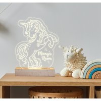 Personalisiertes Einhorn Kinderzimmer Nachtlicht, Kindernacht, Usb Licht von BandTStudio